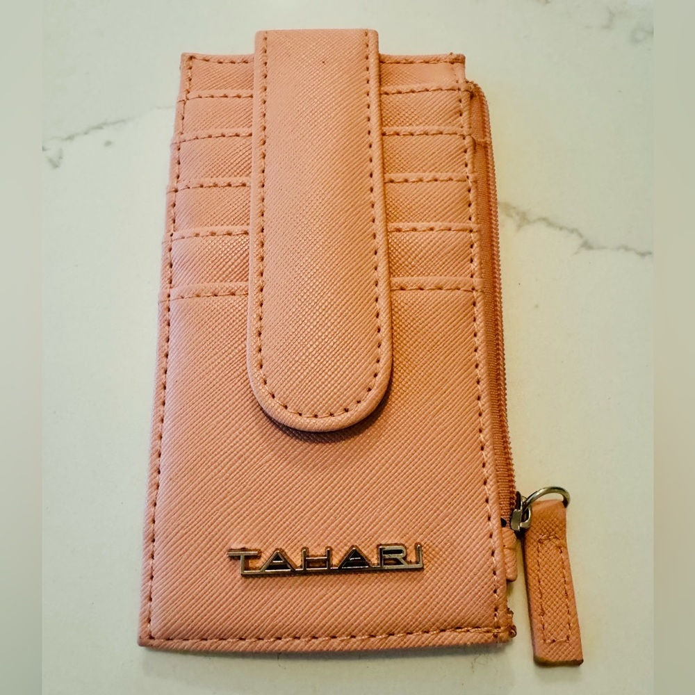 Coral Card Holder w/ Zipper NWOT